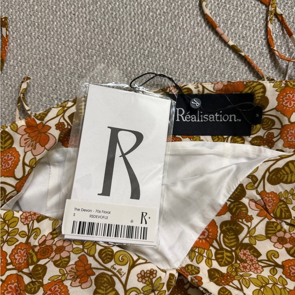 New Realisation Par Devon 70s Floral Mini Dress Silk Small - Picture 5 of 5